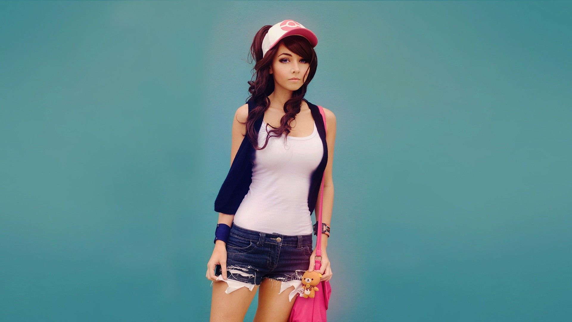 Ragazza swag cappellino rosa, 1920x1080 Full HD, PC
