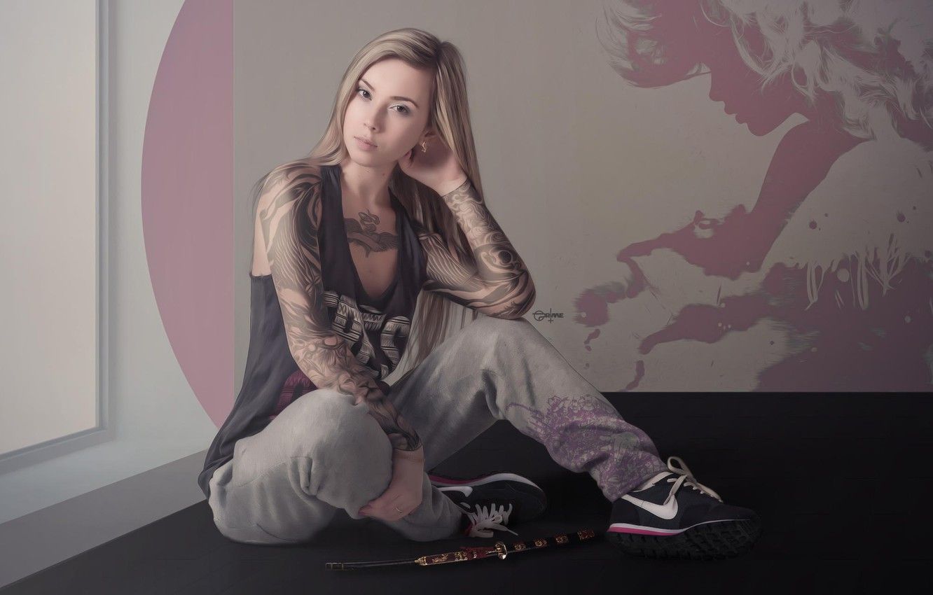 Ragazza swag tatuaggi sneakers, 1332x850 HD, Desktop