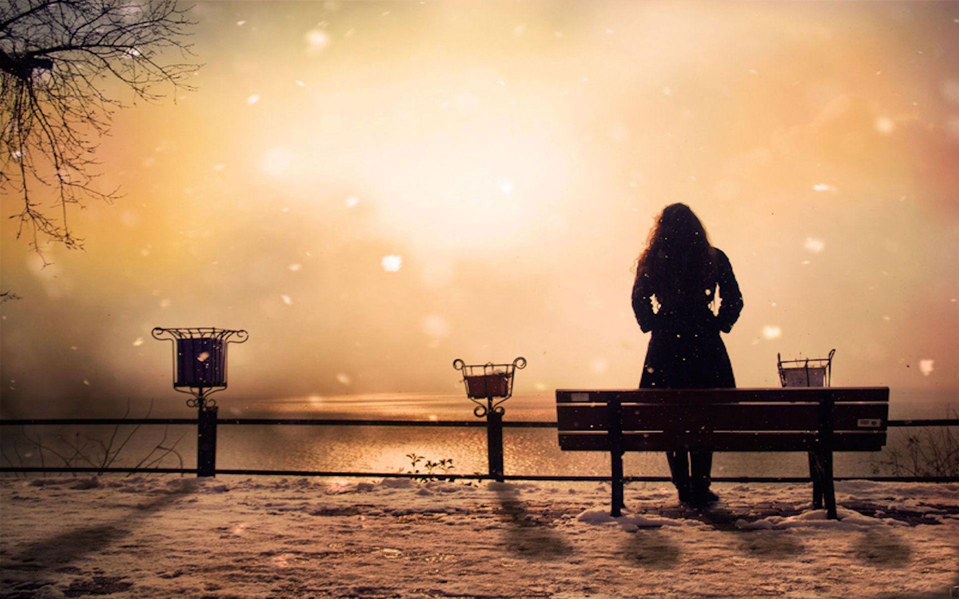 donna sola panchina tramonto, 1920x1200 Full HD+, Laptop