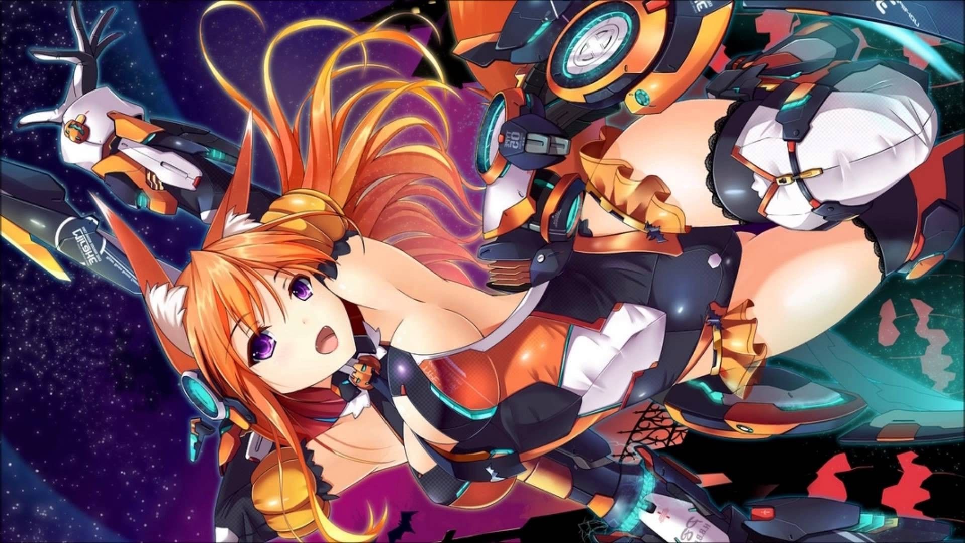 Ragazza mecha anime arancione, 1920x1080 Full HD, PC