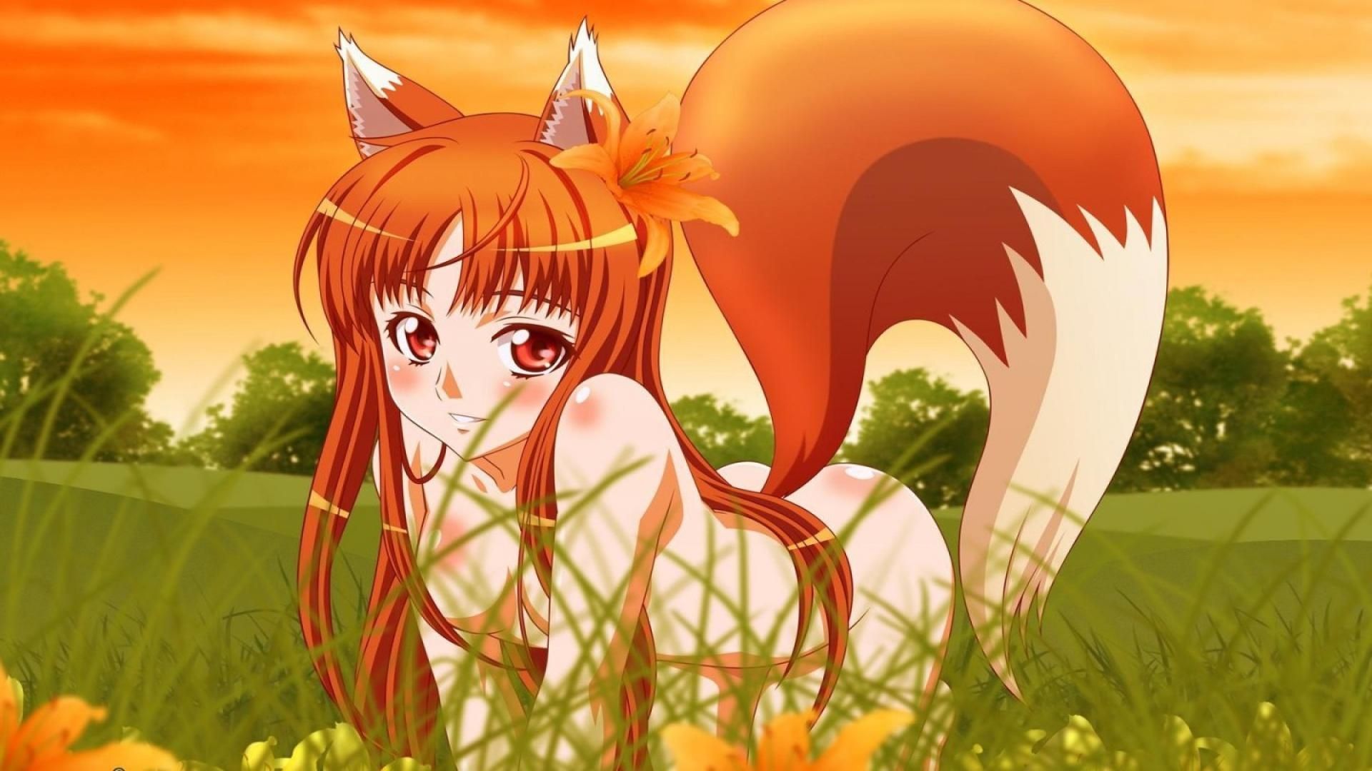 Ragazza volpe anime arancione, 1920x1080 Full HD 1080p, PC