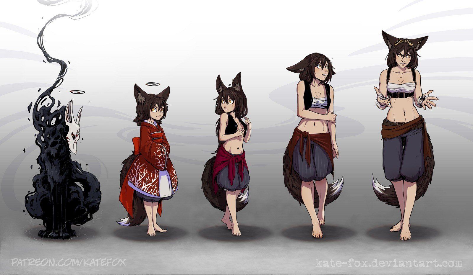 Ragazza volpe anime evoluzione, 1600x932 HD Ready, Laptop