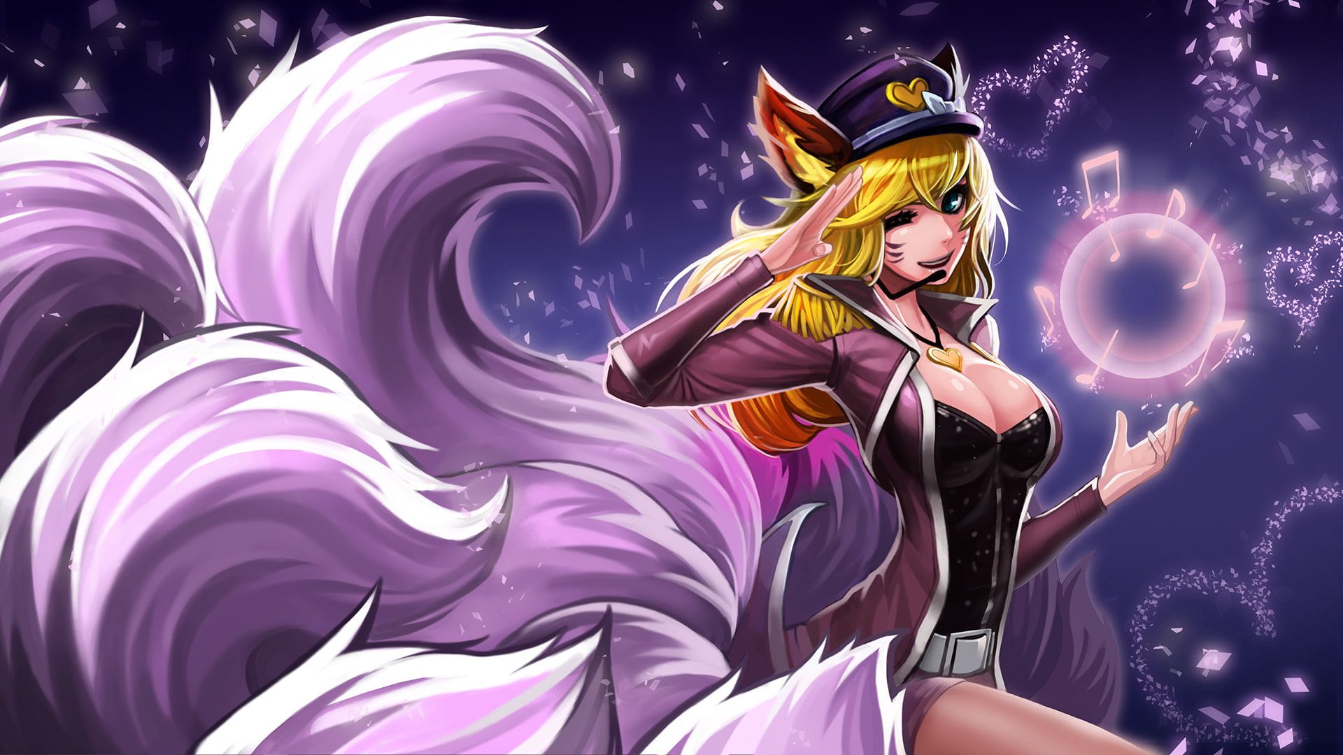 Ahri Nine-Tailed Fox League Legends, 1920x1080 Full HD, PC