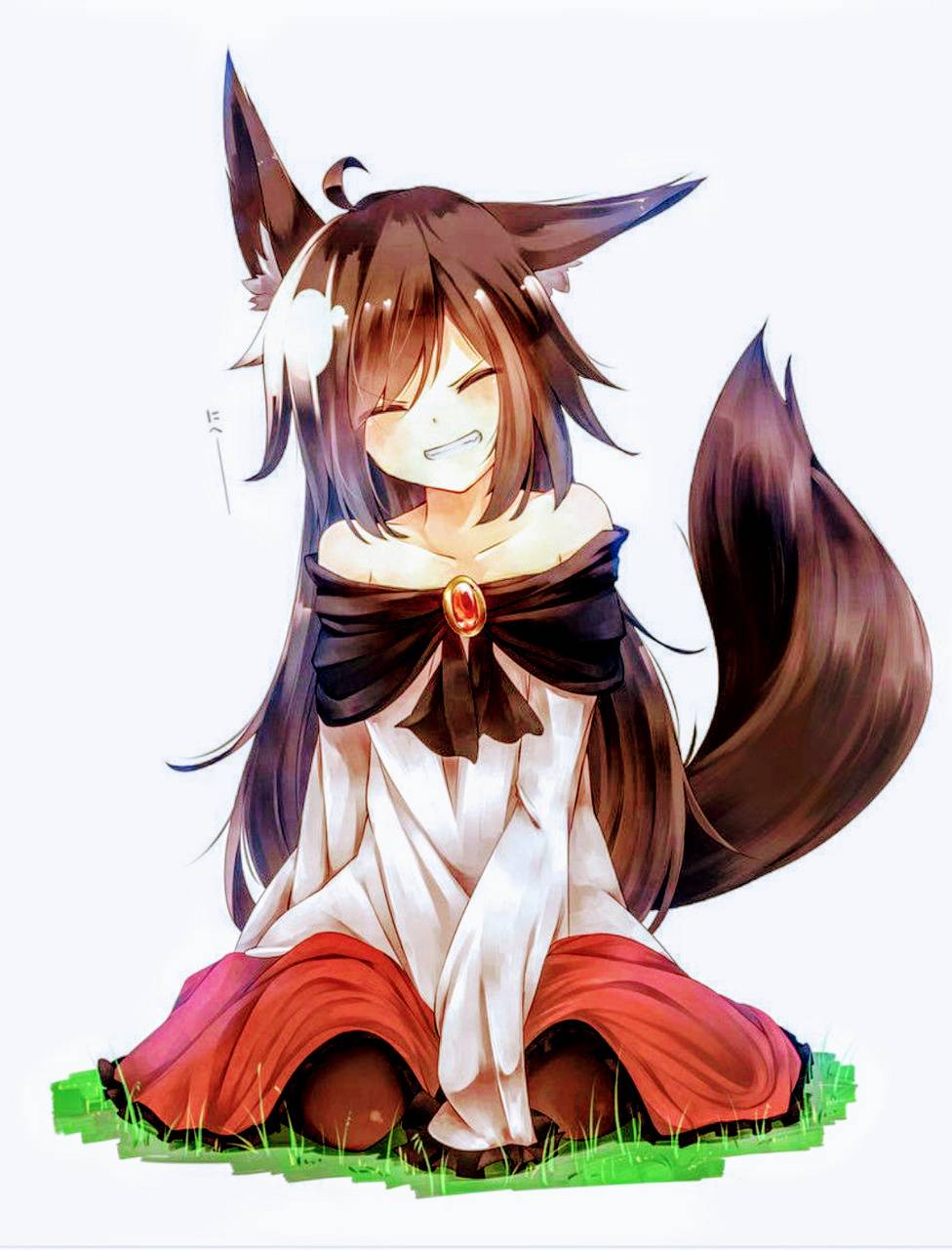 Ragazza volpe anime capelli castani, 976x1280 Full HD Verticale, iPhone
