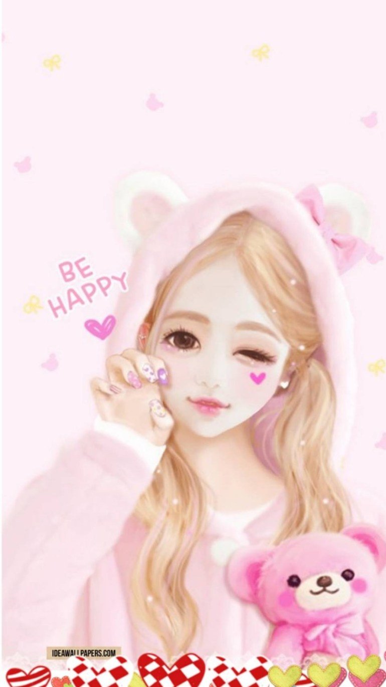 Ragazza anime rosa carina, 770x1369 Verticale, Telefono