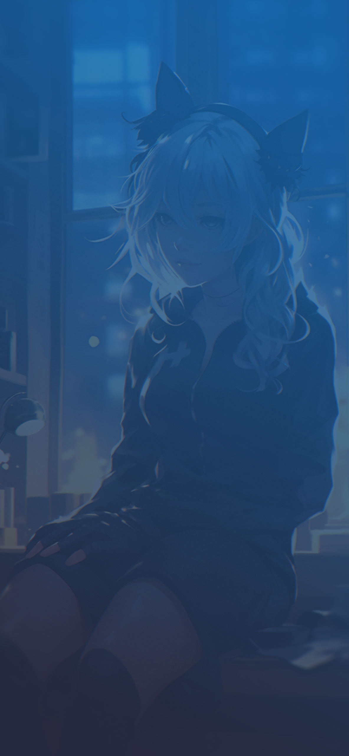 Ragazza anime bionda blu, 1183x2560 Full HD Verticale, Smartphone