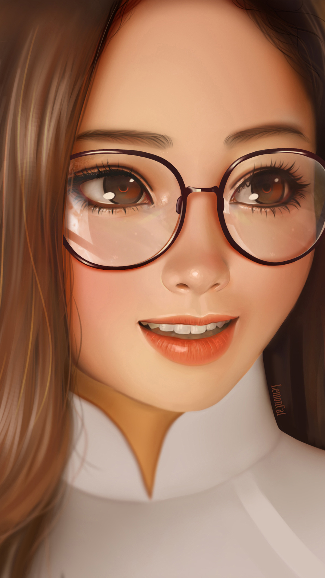 Ragazza con occhiali e maglione, 1080x1920 Verticale, Samsung Galaxy