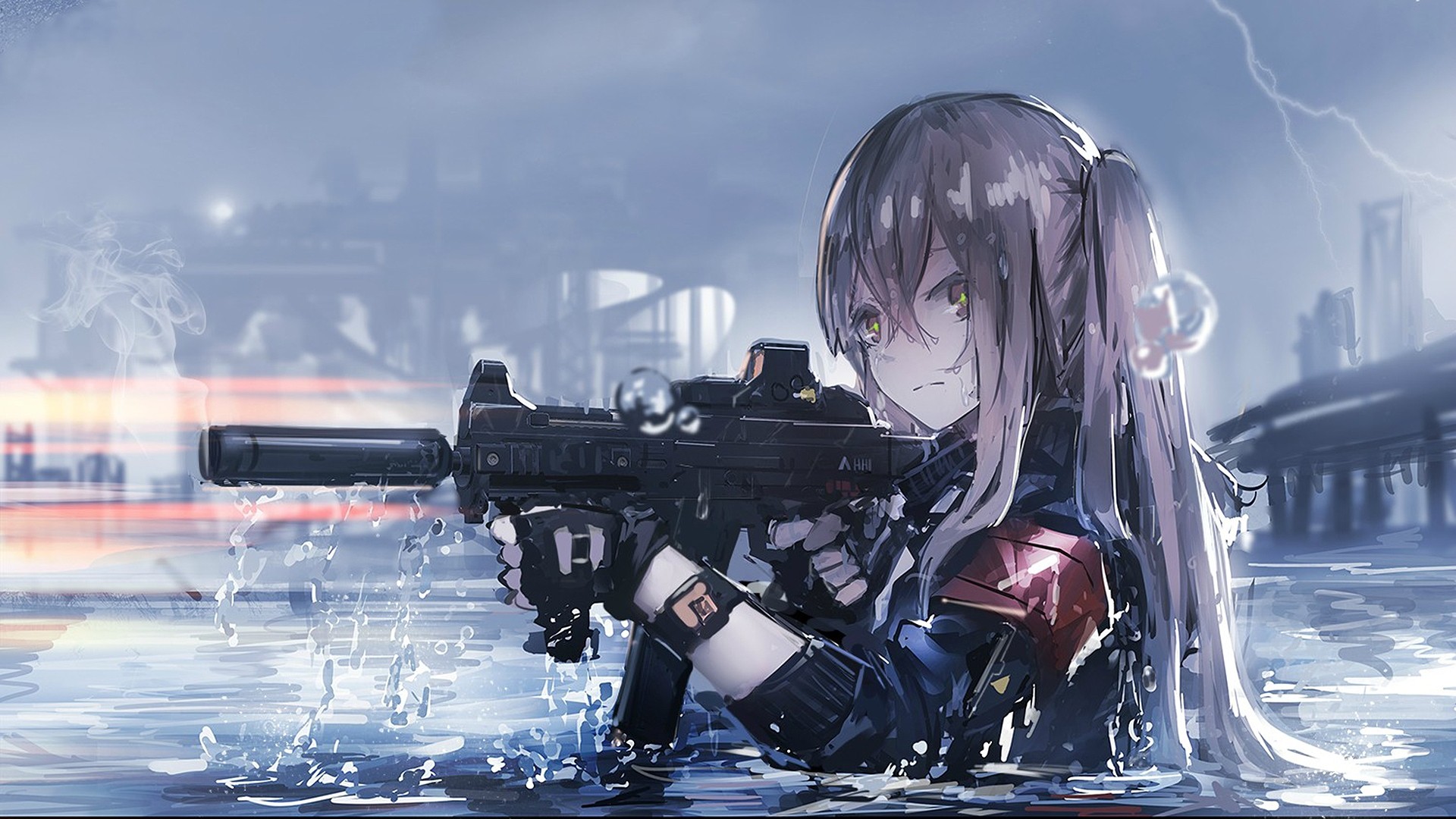 Ragazza anime con fucile, 1920x1080 Full HD 1080p, Desktop
