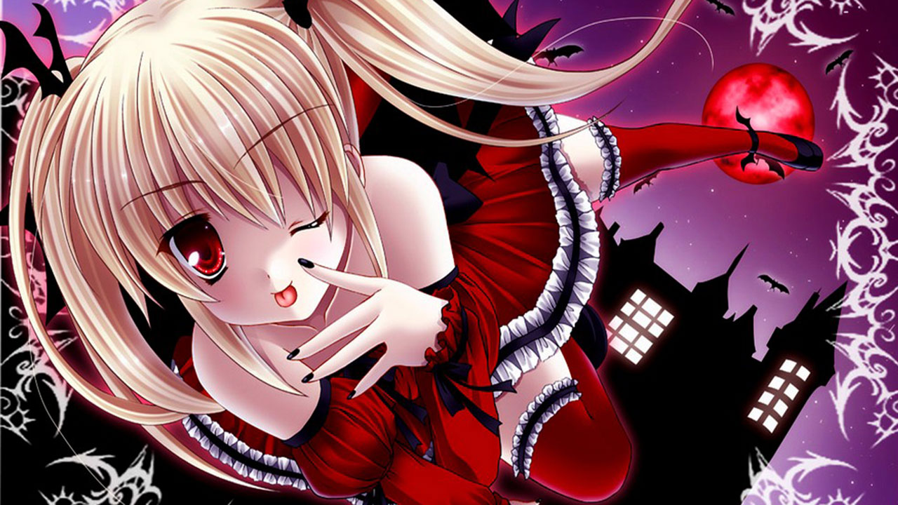 Ragazza anime vampiro rossa, 1280x720 720p, PC