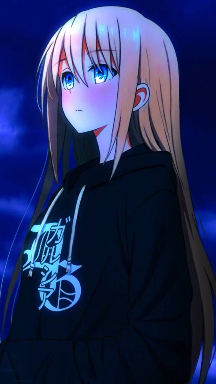 Ragazza anime capelli chiari mantello, 720x1280 Verticale, Telefono