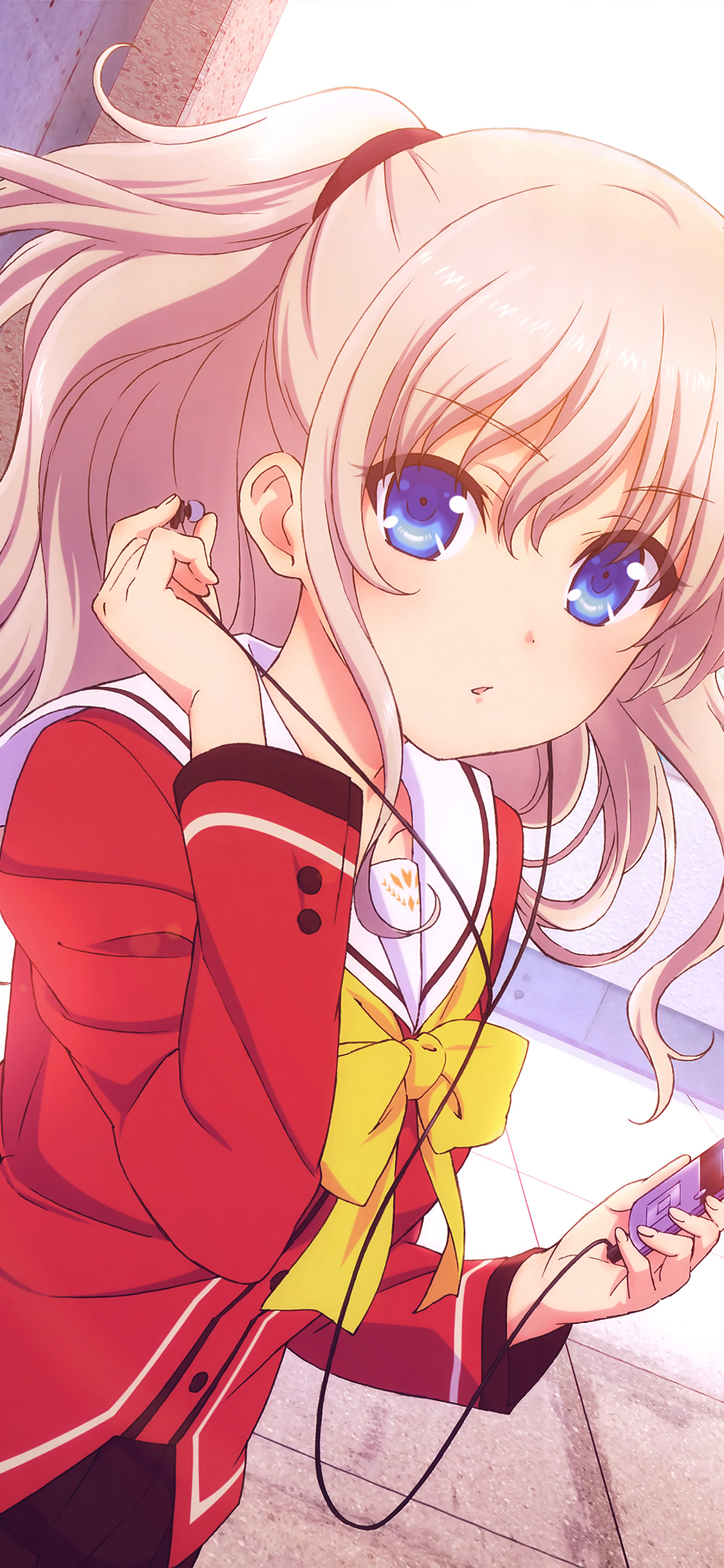 ragazza anime uniforme rossa, 1125x2436 Full HD Verticale, iPhone