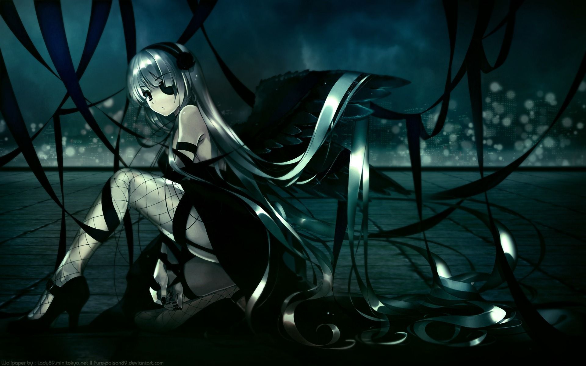Ragazza anime dark capelli lunghi, 1920x1200 Full HD+, Desktop