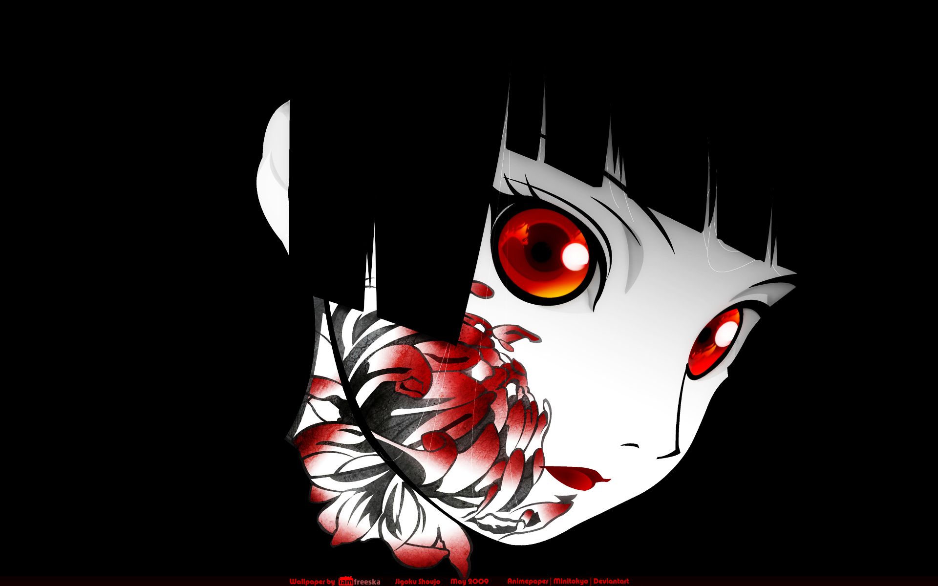 Jigoku Shoujo occhio rosso fiore, 1920x1200 WUXGA, Desktop