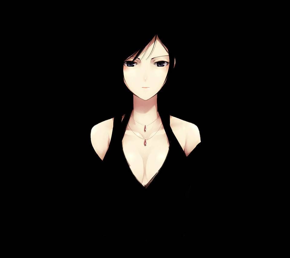 Ragazza anime capelli neri sfondo scuro, 960x854 HD, Desktop