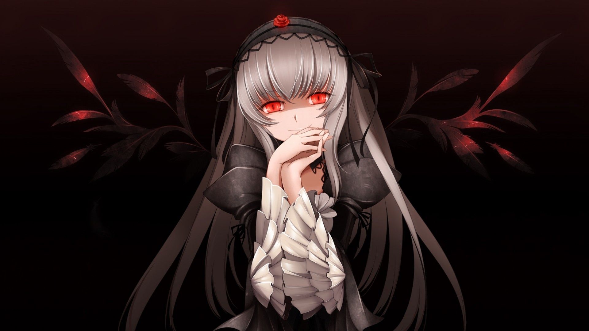 Ragazza anime occhi rossi dark, 1920x1080 1080p, PC