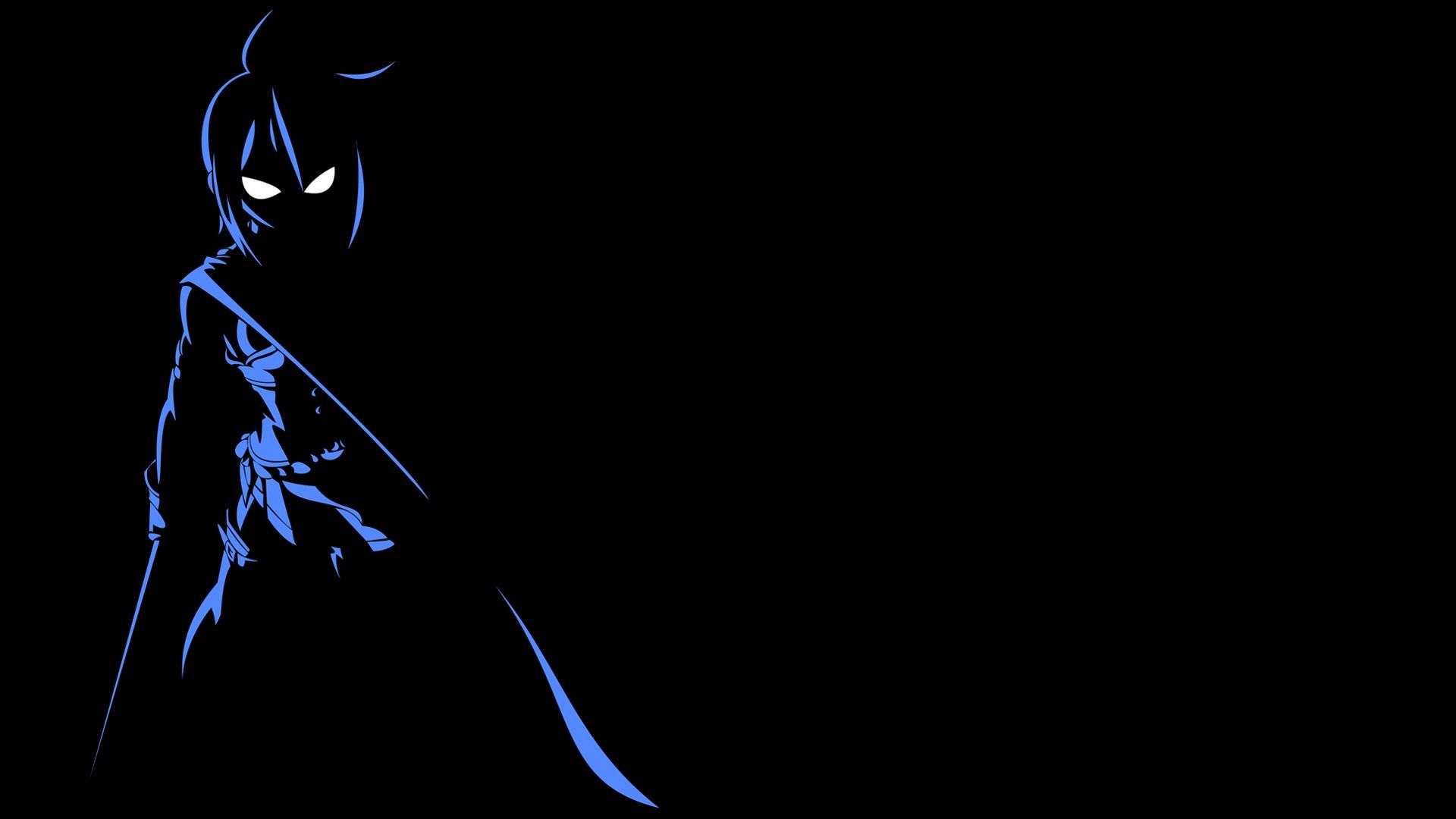 Ragazza anime silhouette blu scuro, 1920x1080 Full HD, Laptop