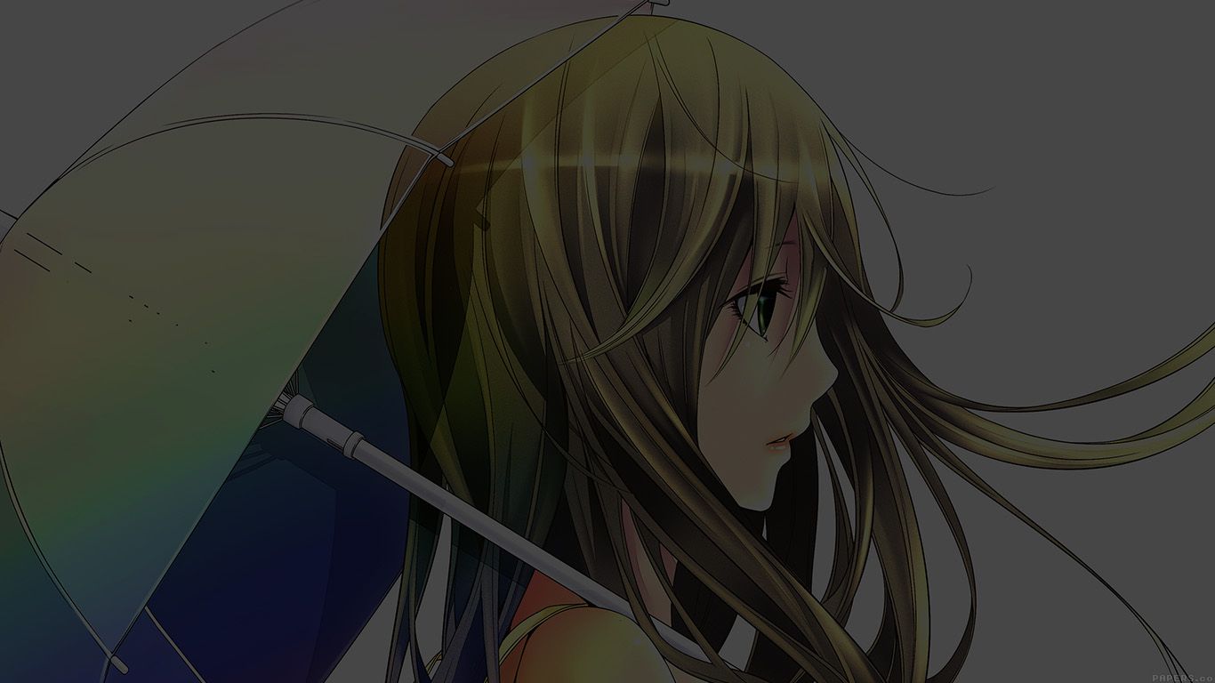 Ragazza anime con ombrello, 1366x768 720p, Laptop