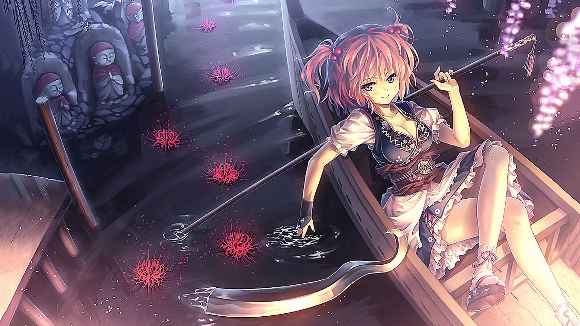 Ragazza anime su barca, 1920x1080 Full HD 1080p, Desktop