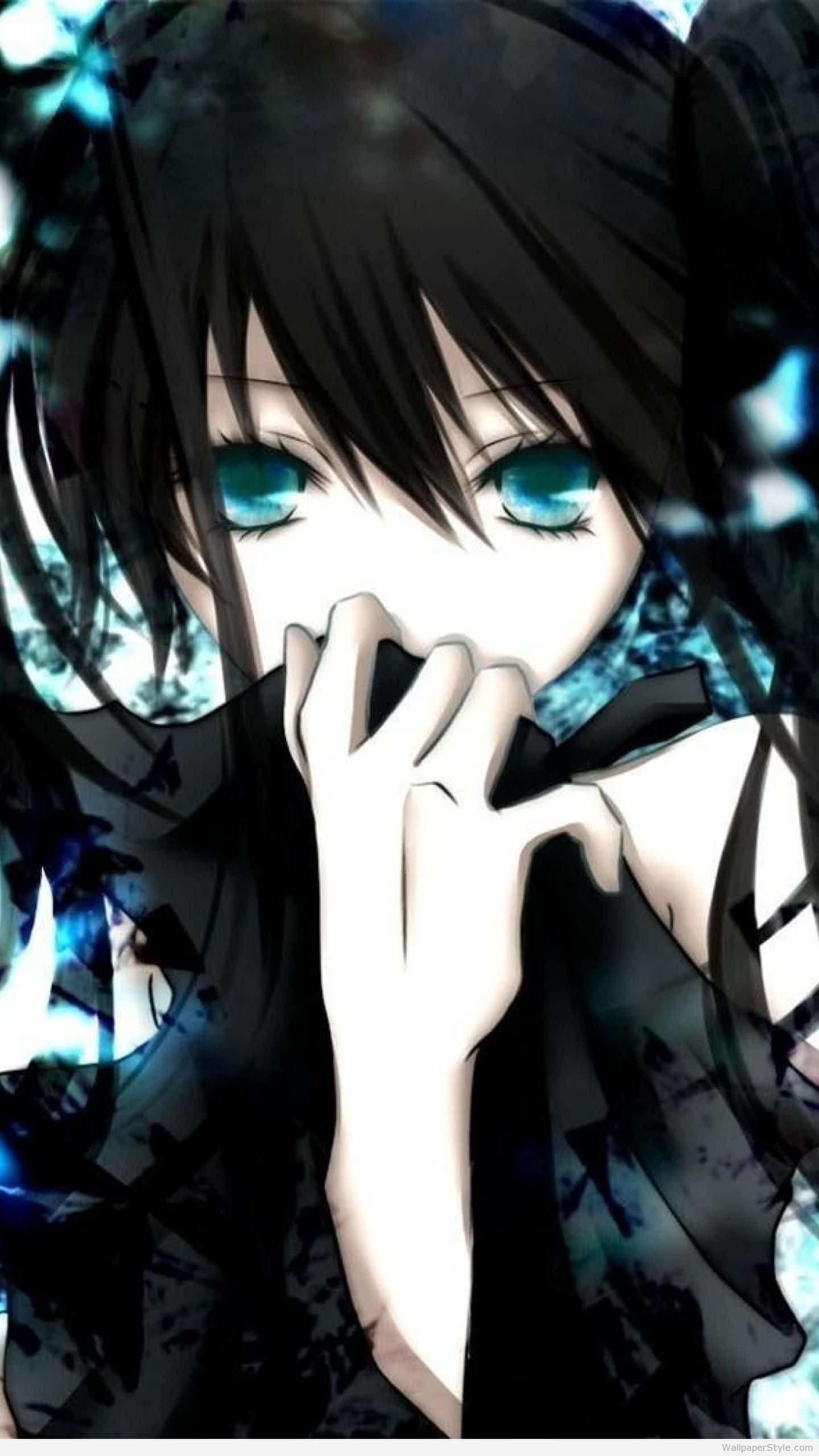 Ragazza anime capelli neri, 1440x2560 Verticale, Mobile