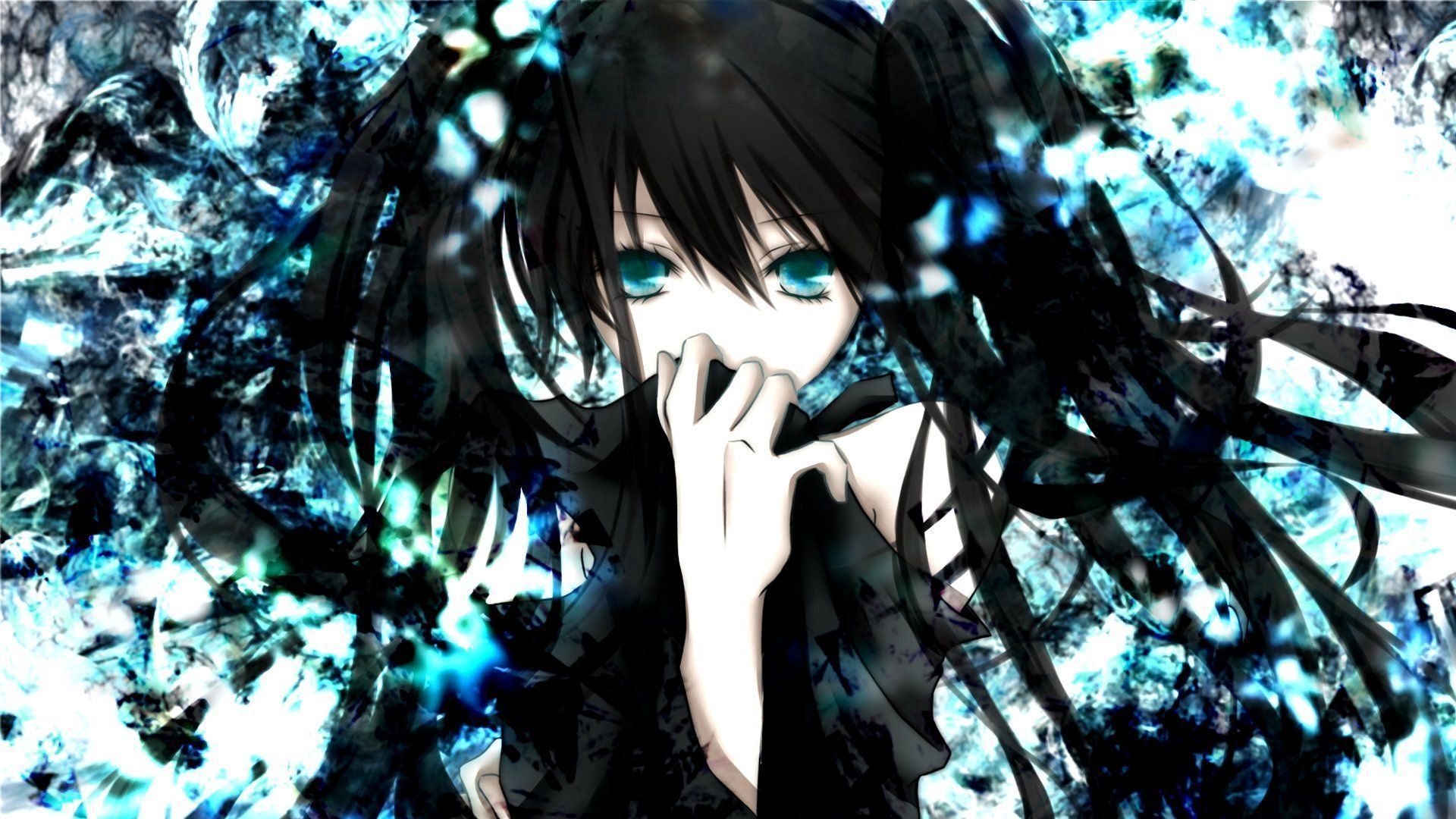 Ragazza anime capelli neri blu, 1920x1080 Full HD, Desktop