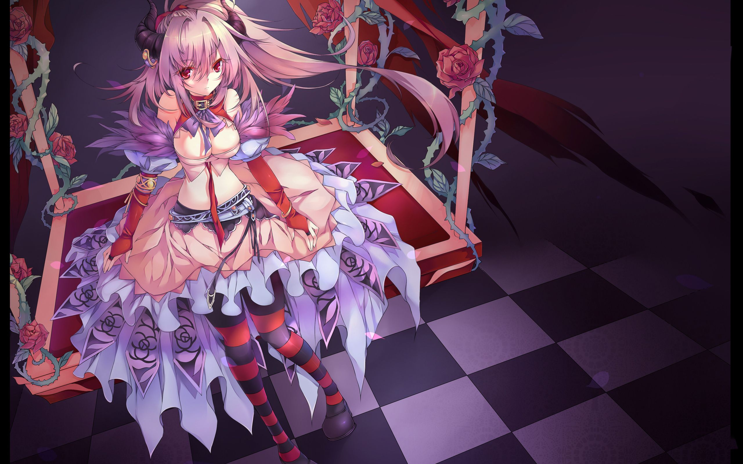 Ragazza demone anime su altalena, 2560x1600 2K+, PC