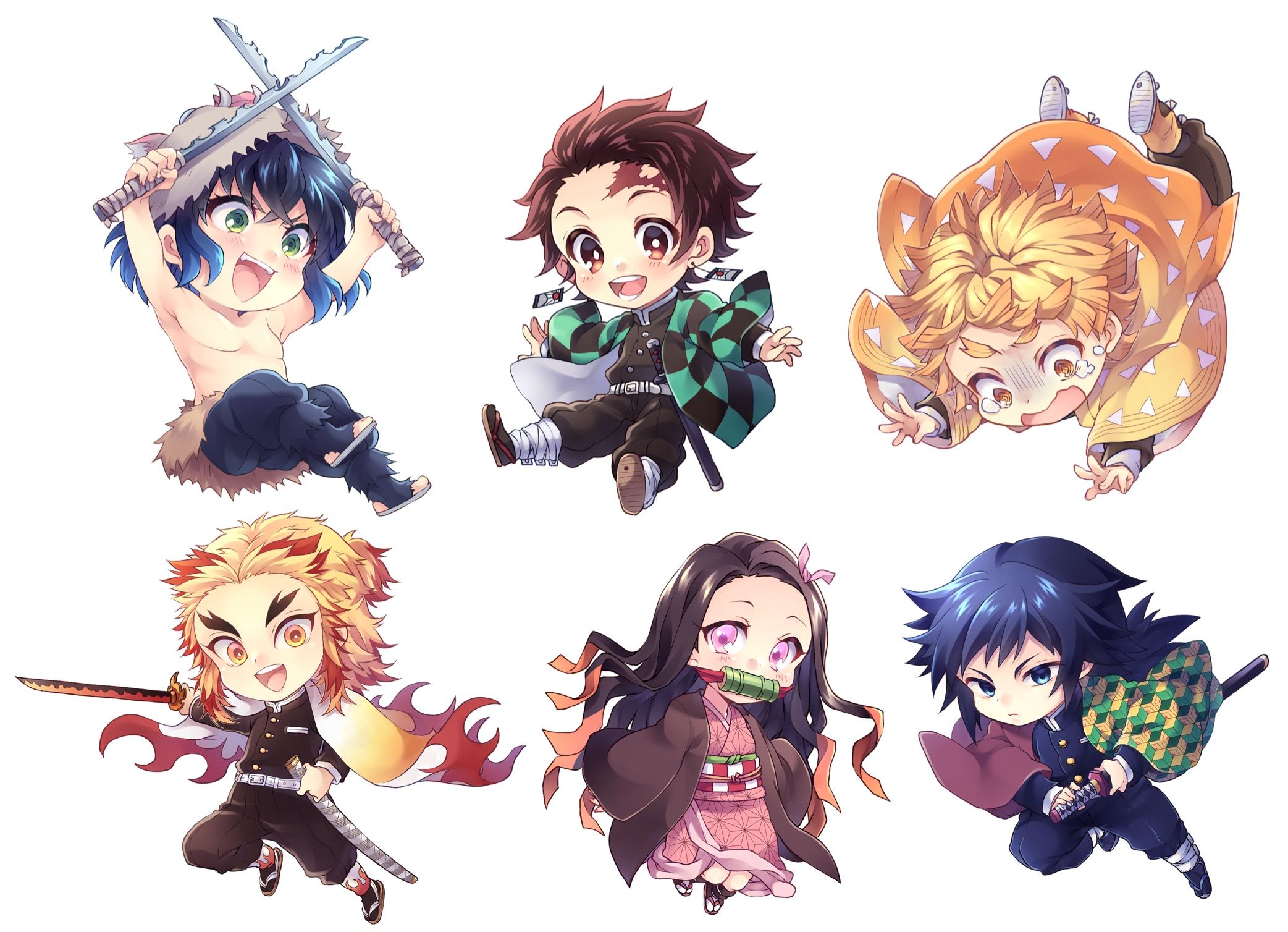 Personaggi chibi Demon Slayer, 2085x1508 2K, PC Desktop