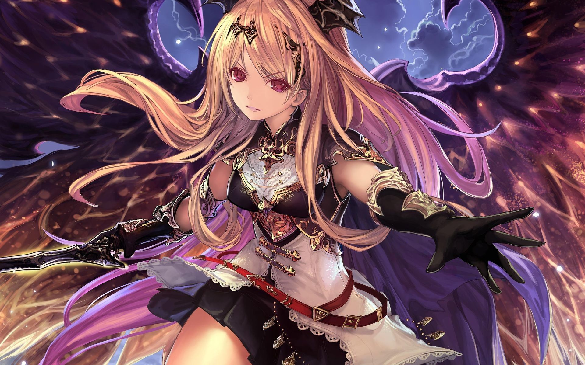 Ragazza demone anime capelli rosa, 1920x1200 Full HD+, PC