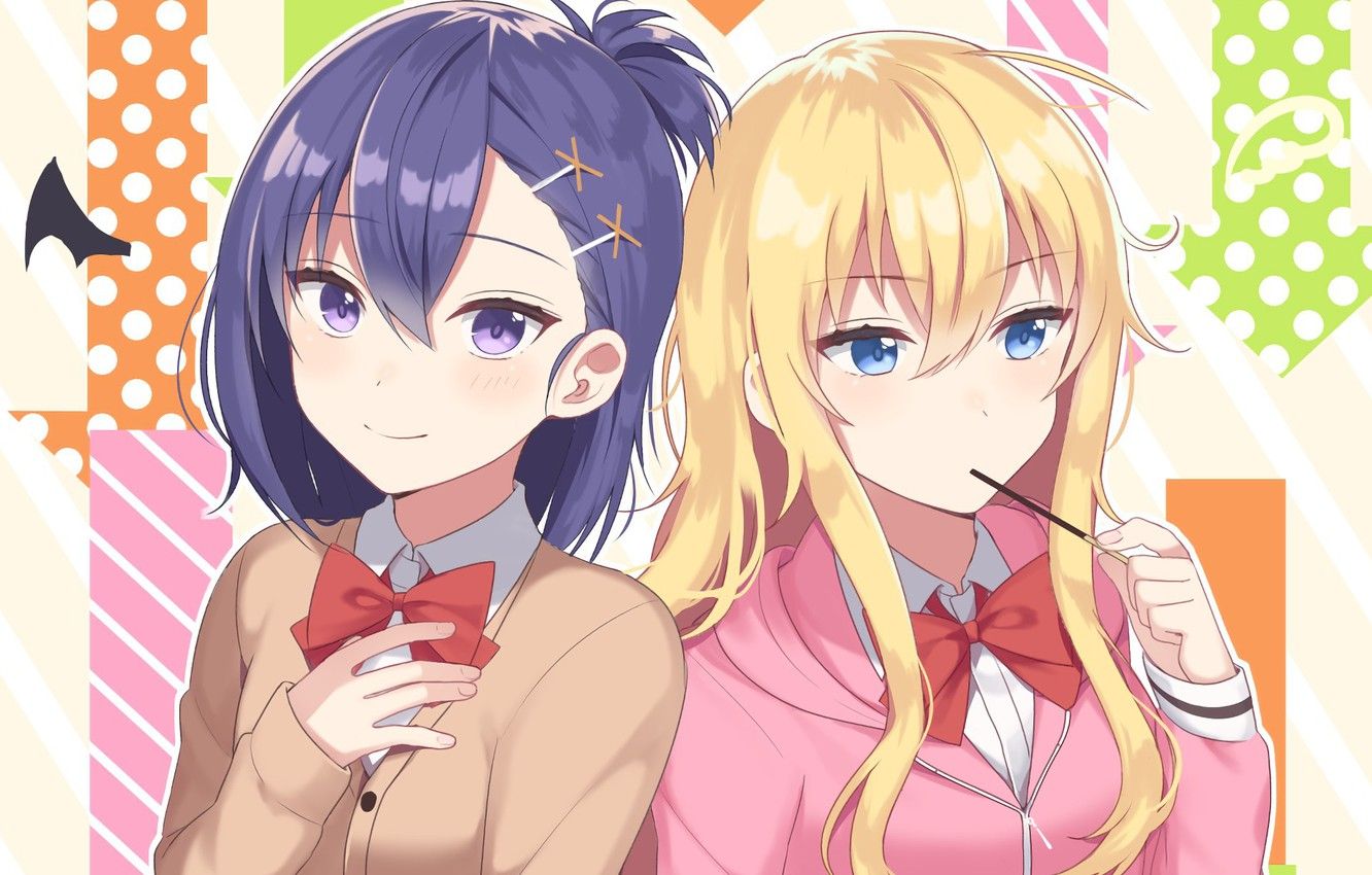 Due ragazze anime demone carine, 1332x850 HD, Desktop