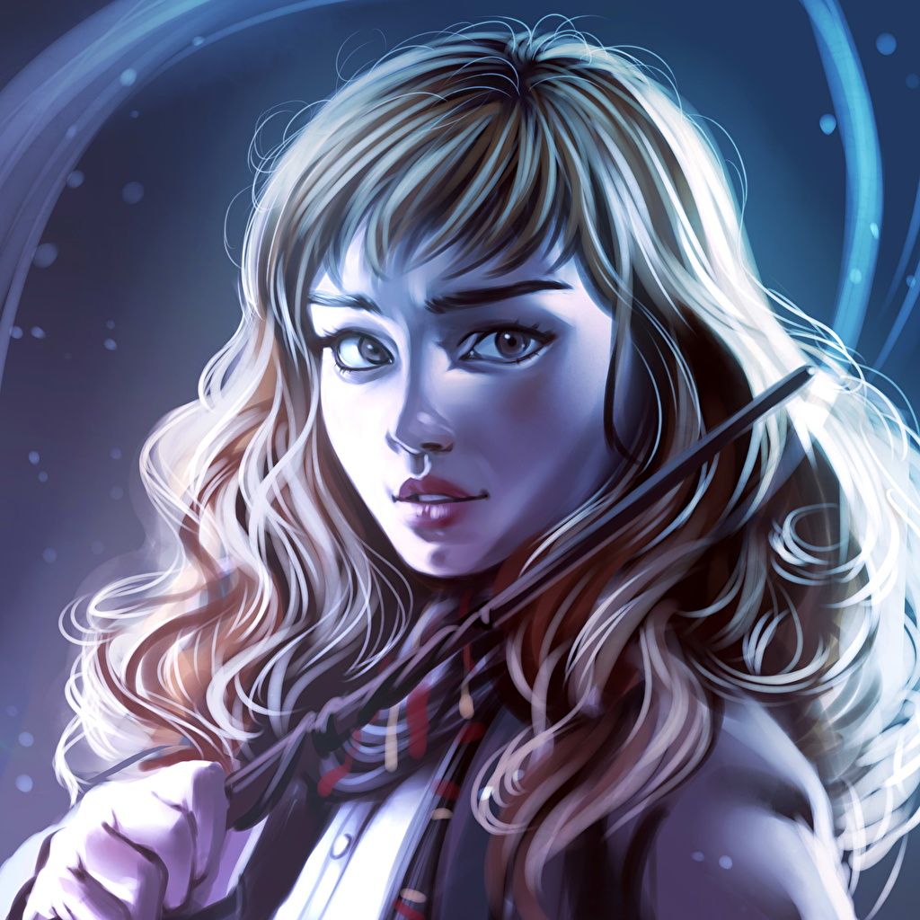 Hermione Granger con bacchetta, 1024x1024 HD, Desktop