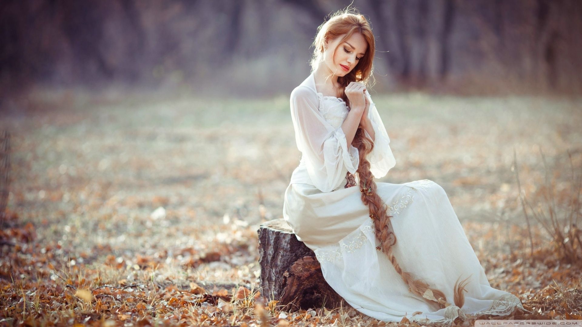 Ragazza capelli lunghi vestito bianco, 1920x1080 1080p, PC
