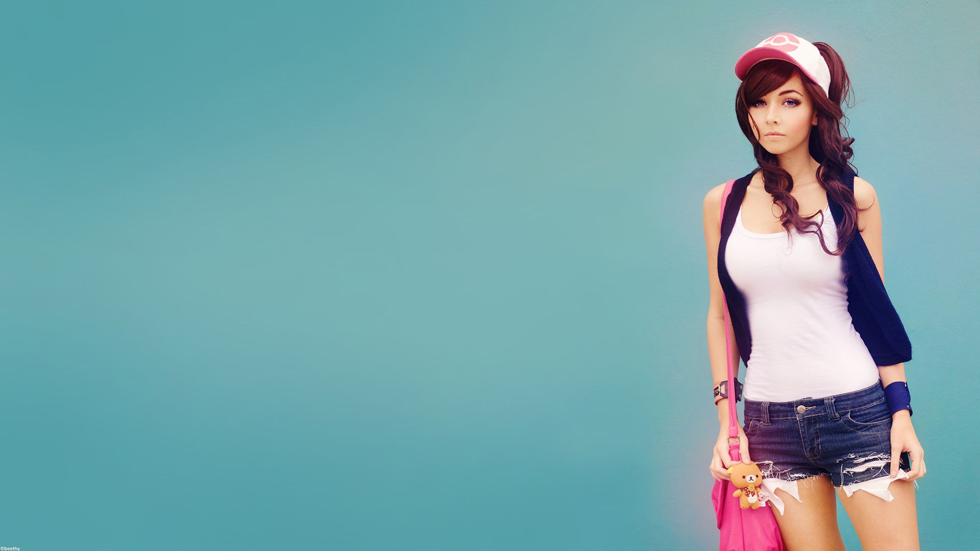 Ragazza con cappellino rosa, 1920x1080 Full HD 1080p, PC