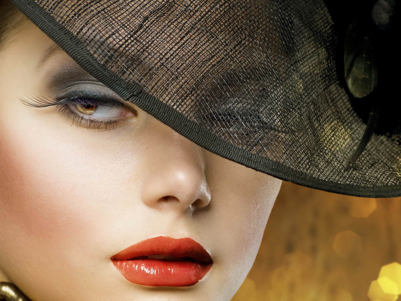 Donna con cappello nero elegante, 1280x960 HD, ROG Asus Laptop