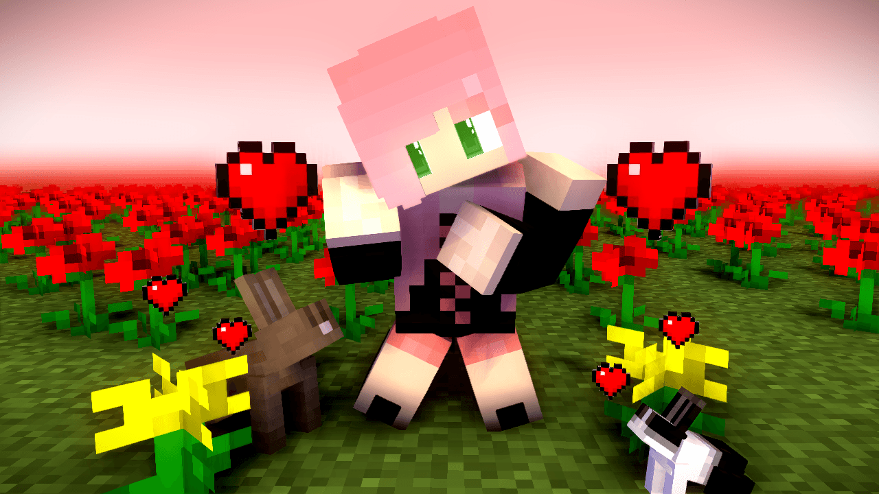 Ragazze Minecraft capelli rosa, 1920x1080 1080p, PC Desktop