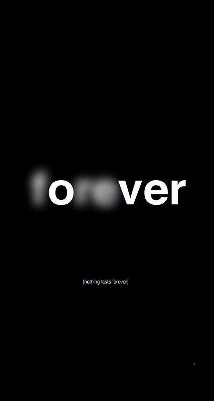 Scritta forever sfocata nero, 744x1392 Full HD Verticale, Smartphone