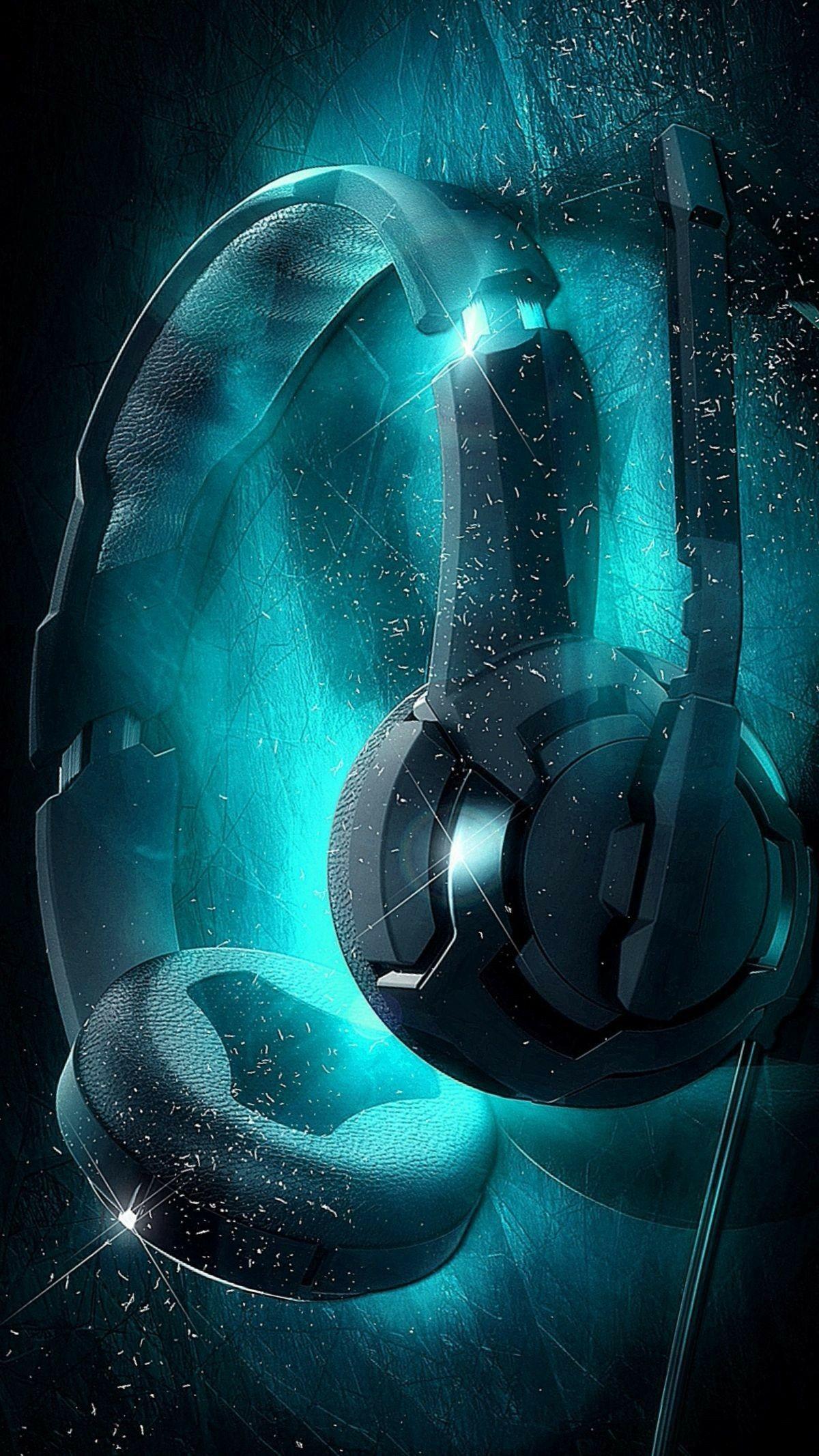 cuffie gaming luce turchese, 1200x2133 Full HD Verticale, iPhone