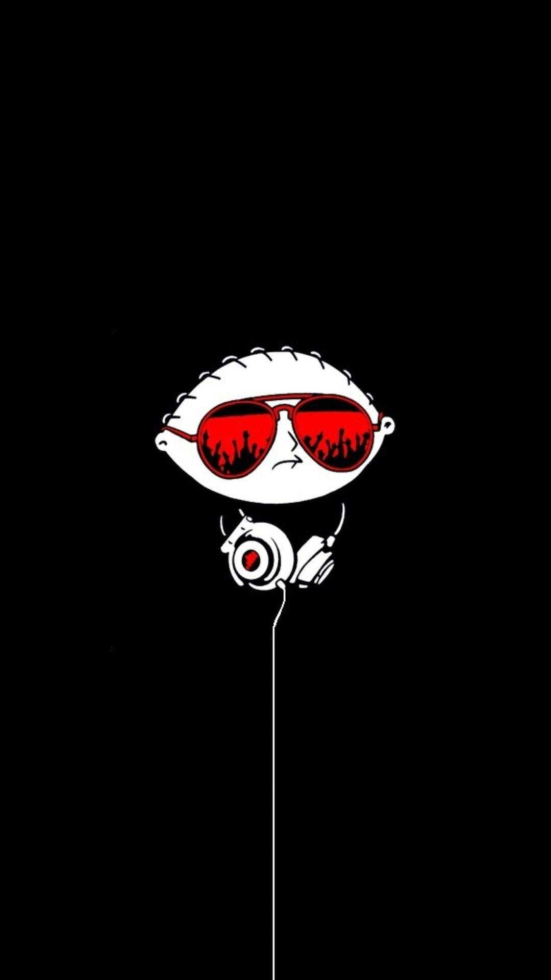 Stewie occhiali rossi cuffie, 1080x1920 Verticale, Mobile