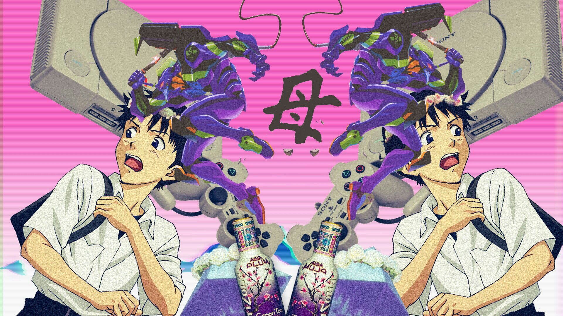 Ragazza anime stile vaporwave, 1500x1500 HD, Desktop