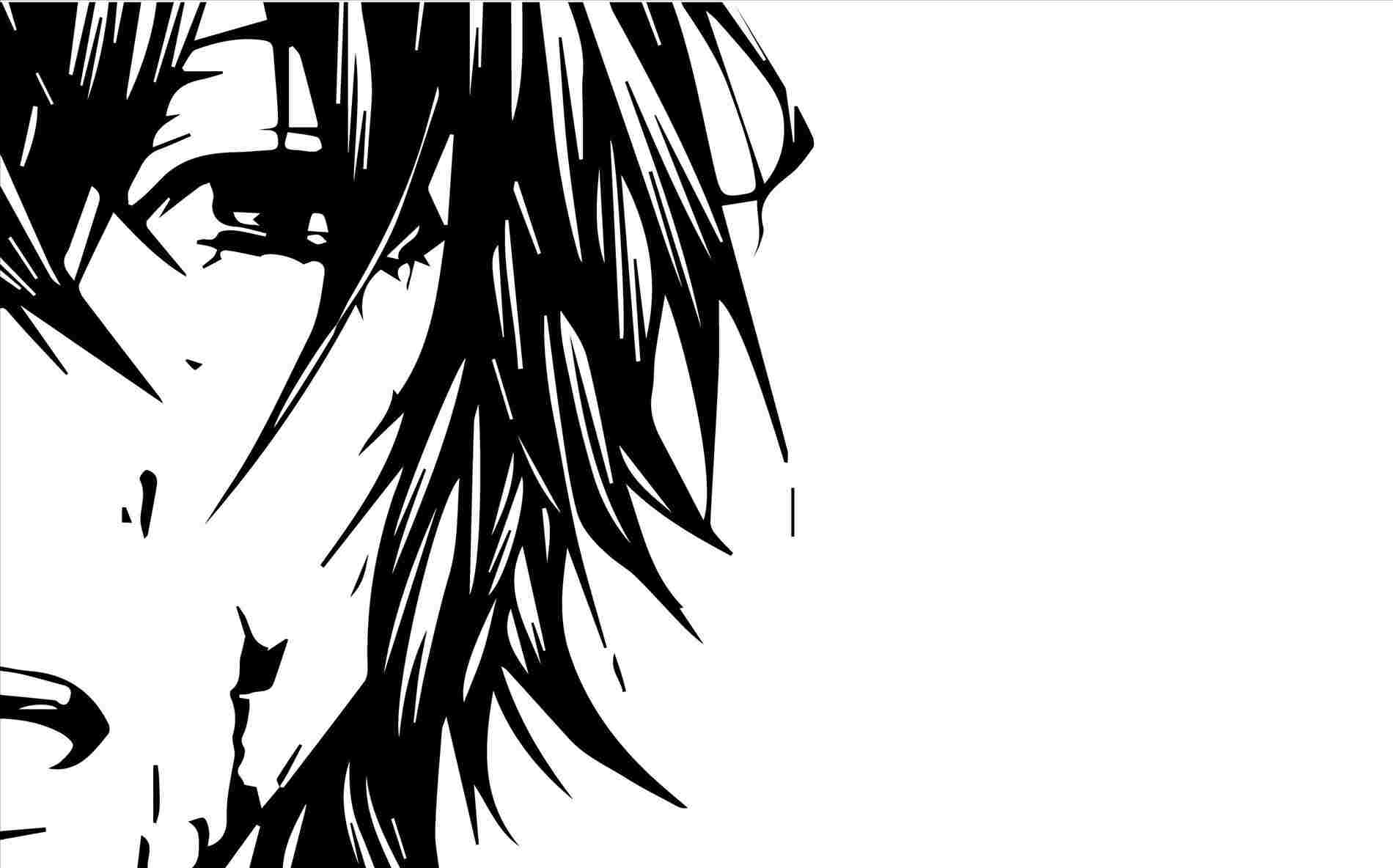 Ragazzo anime triste bianco e nero, 1024x888 HD, Desktop