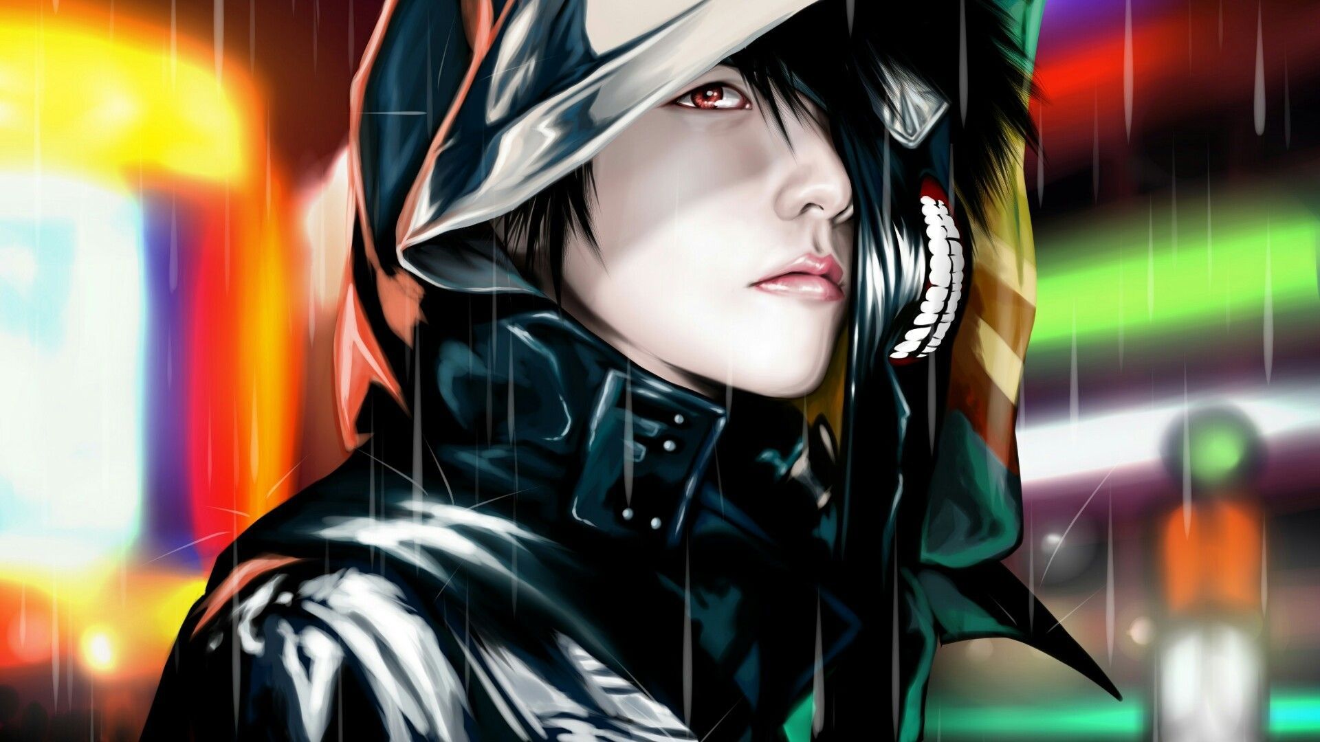 Ragazzo anime capelli scuri triste, 1366x768 HD, Desktop