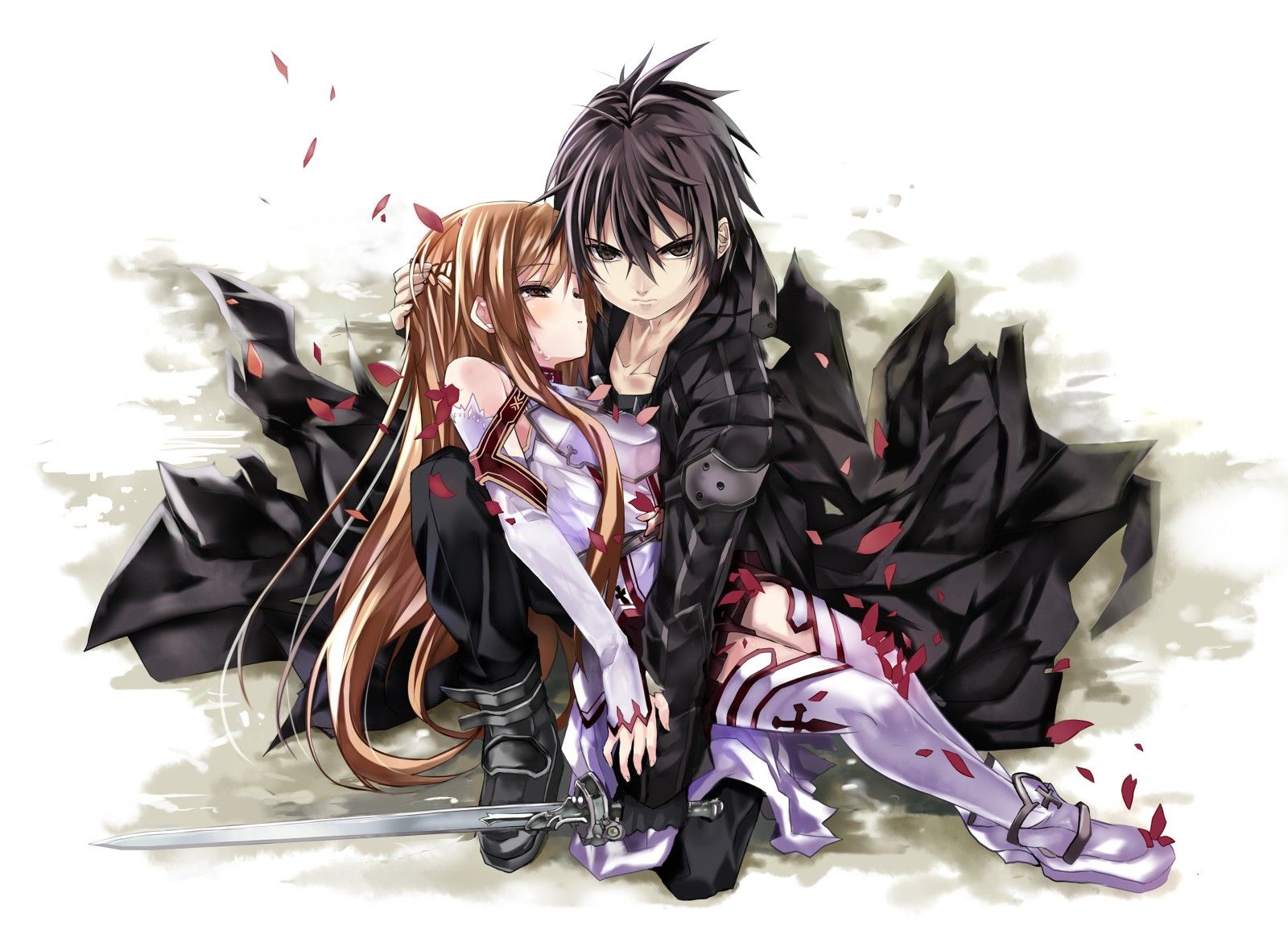 Kirito e Asuna, Sword Art Online, anime, 1600x1155 900p, Desktop