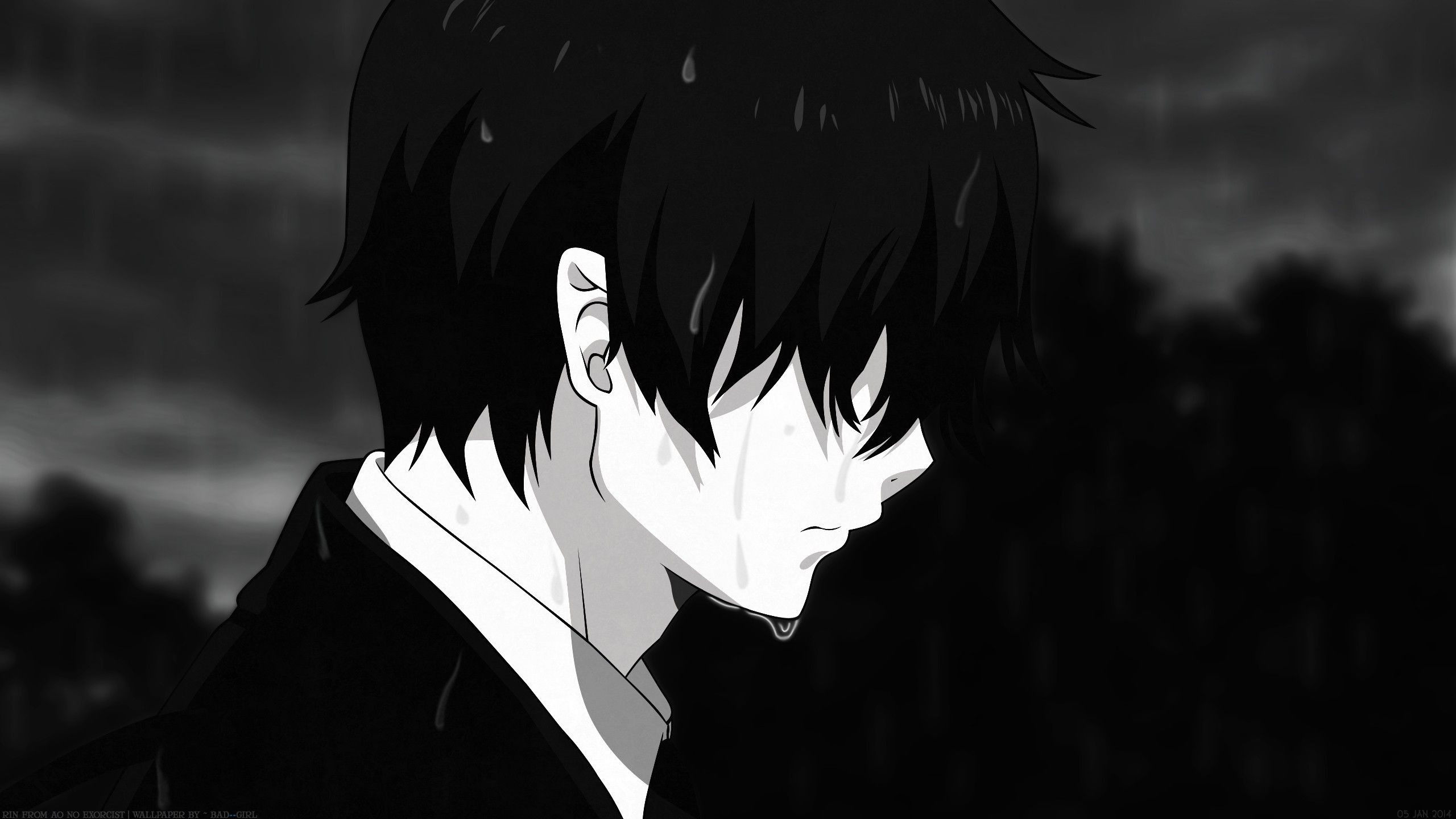 Ragazzo anime triste pioggia, 1920x1080 Full HD, Desktop