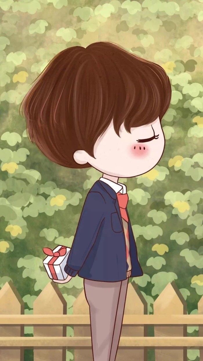 Coppia chibi ragazzo con regalo, 700x1243 Full HD Verticale, iPhone