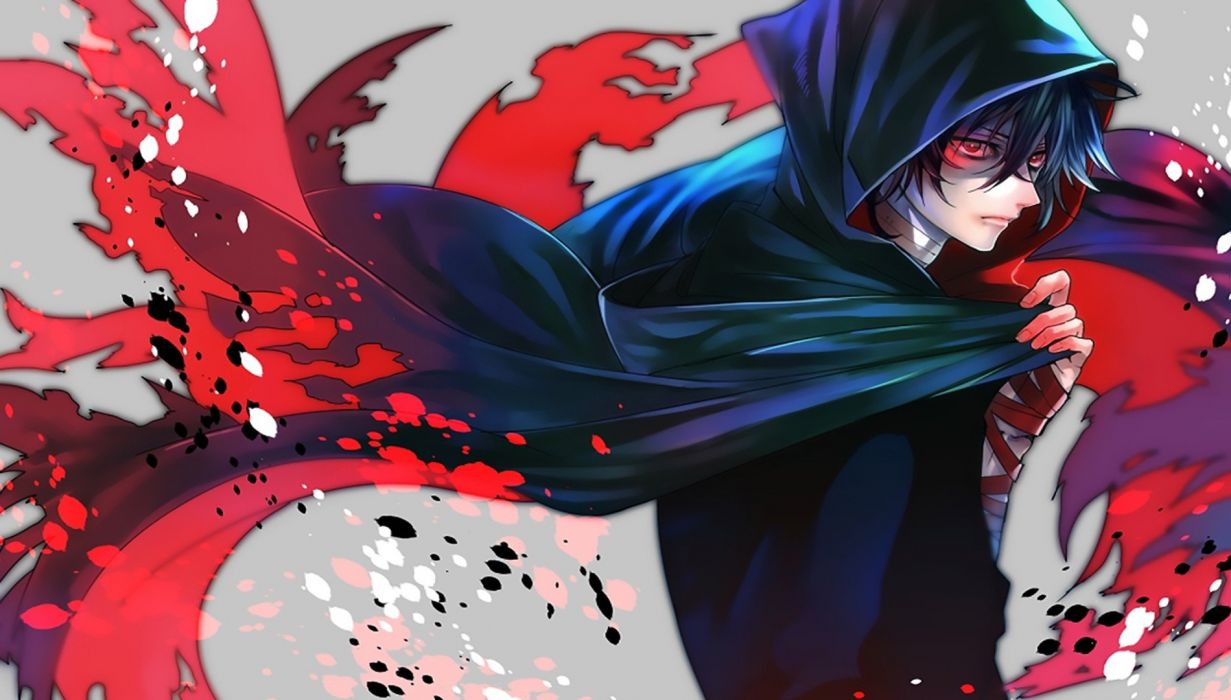Ragazzo anime felpa nera rossa, 1231x700 HD, PC
