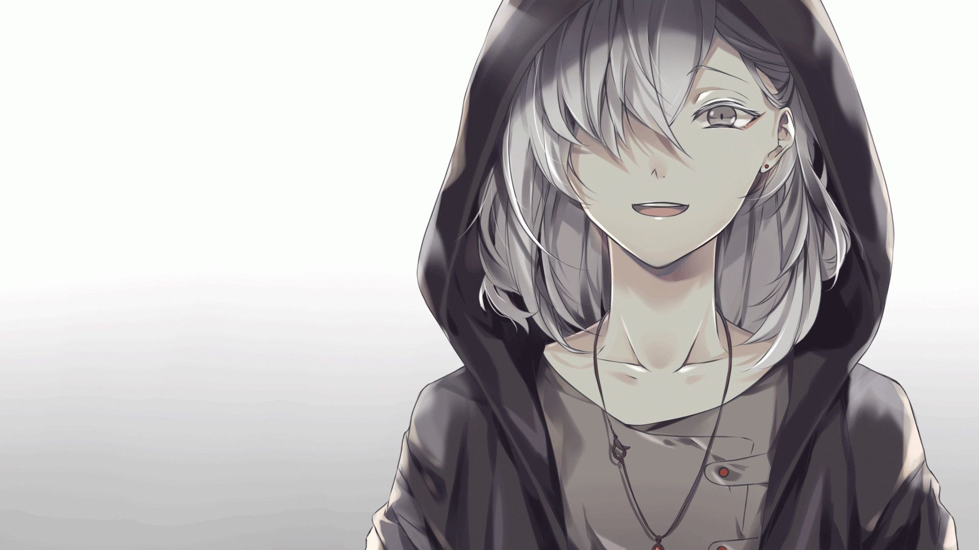 Ragazzo anime con felpa nera, 1920x1080 Full HD, Laptop