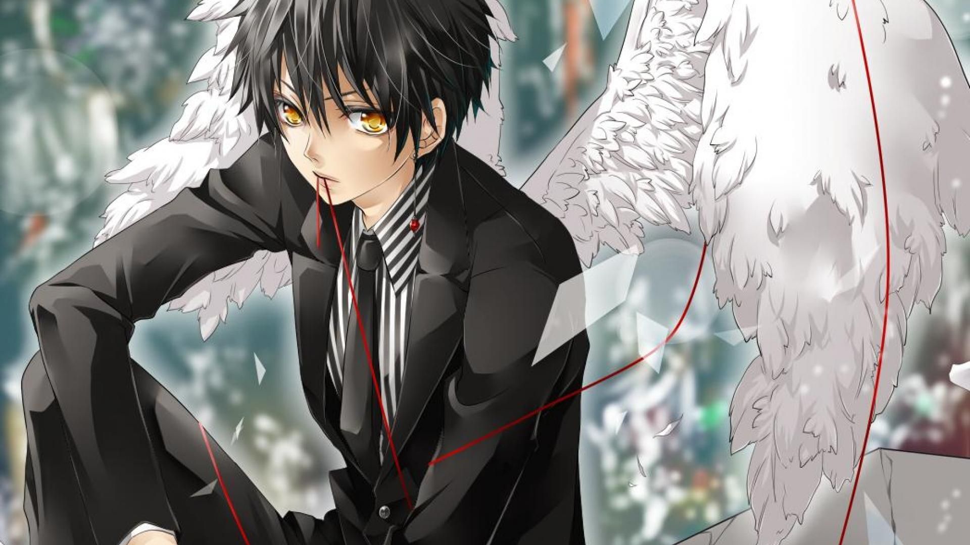 Ragazzo anime con ali bianche, 1920x1080 Full HD, PC