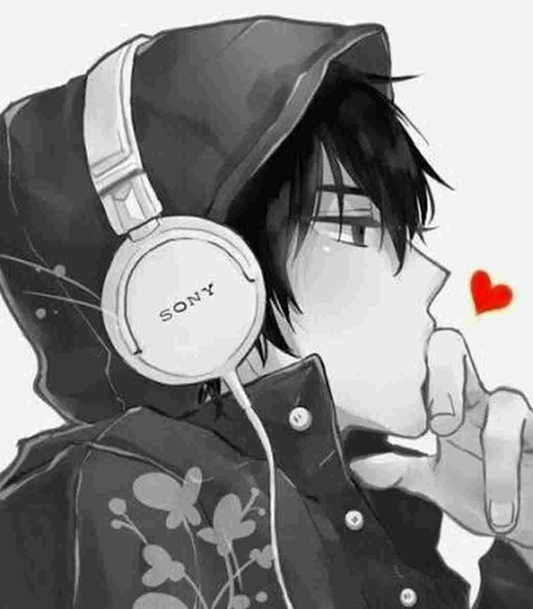 Ragazzo anime felpa cuffie Sony, 1100x1255 Full HD Verticale, iPhone