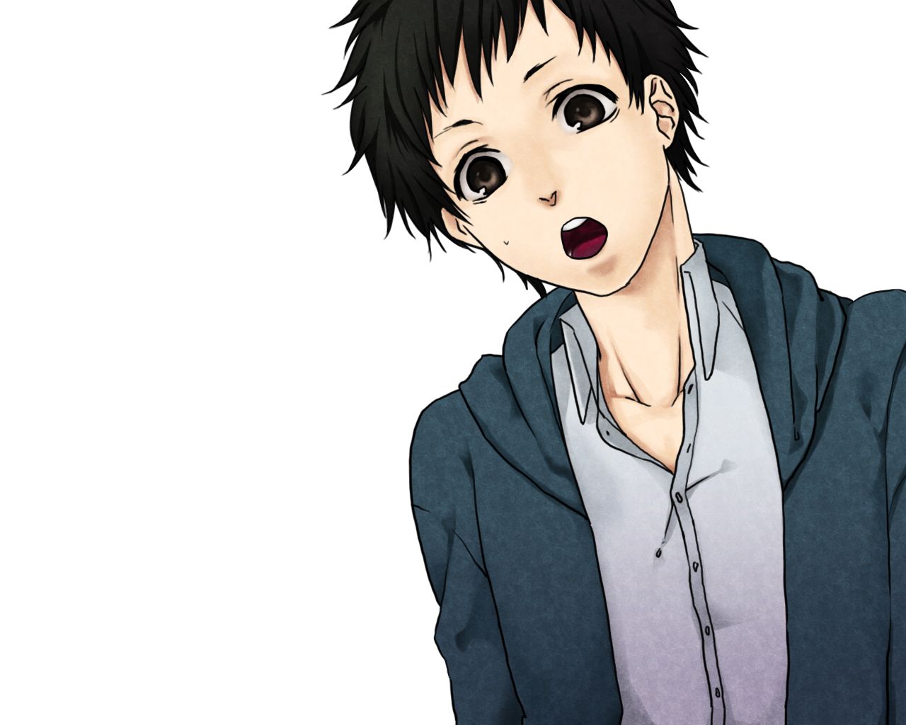 Ragazzo anime occhi azzurri pelliccia, 2560x1600 WQXGA, Desktop