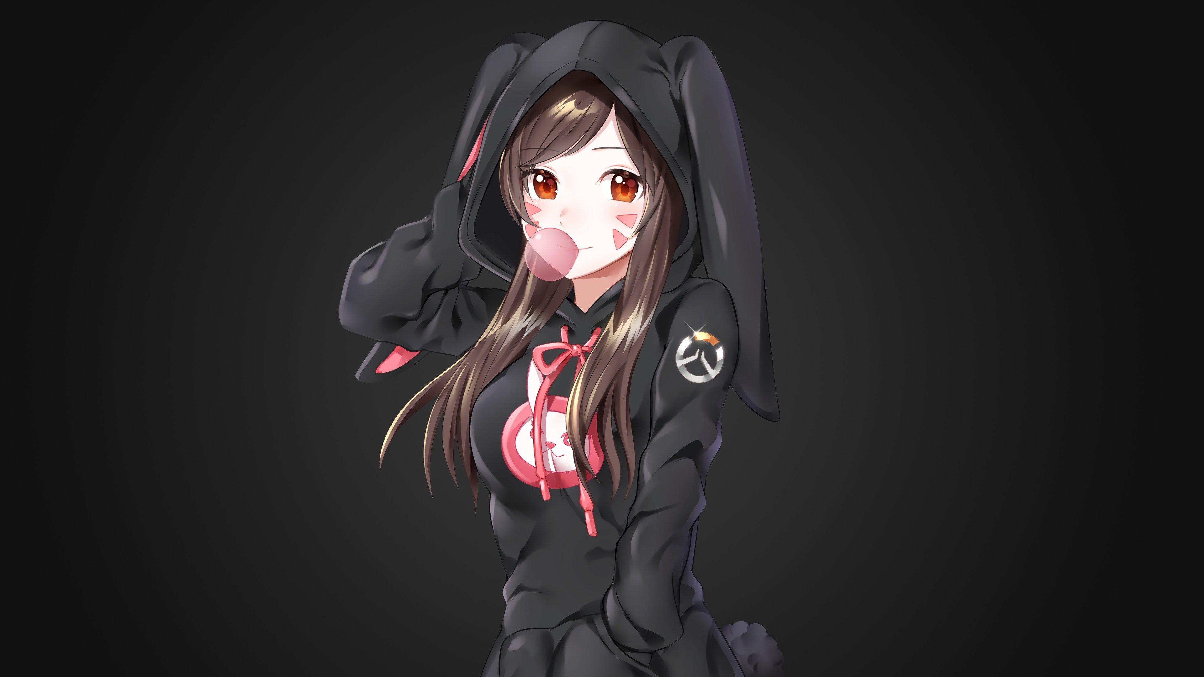 Ragazza anime con felpa coniglio, 3840x2160 4K Ultra HD, Monitor 4K