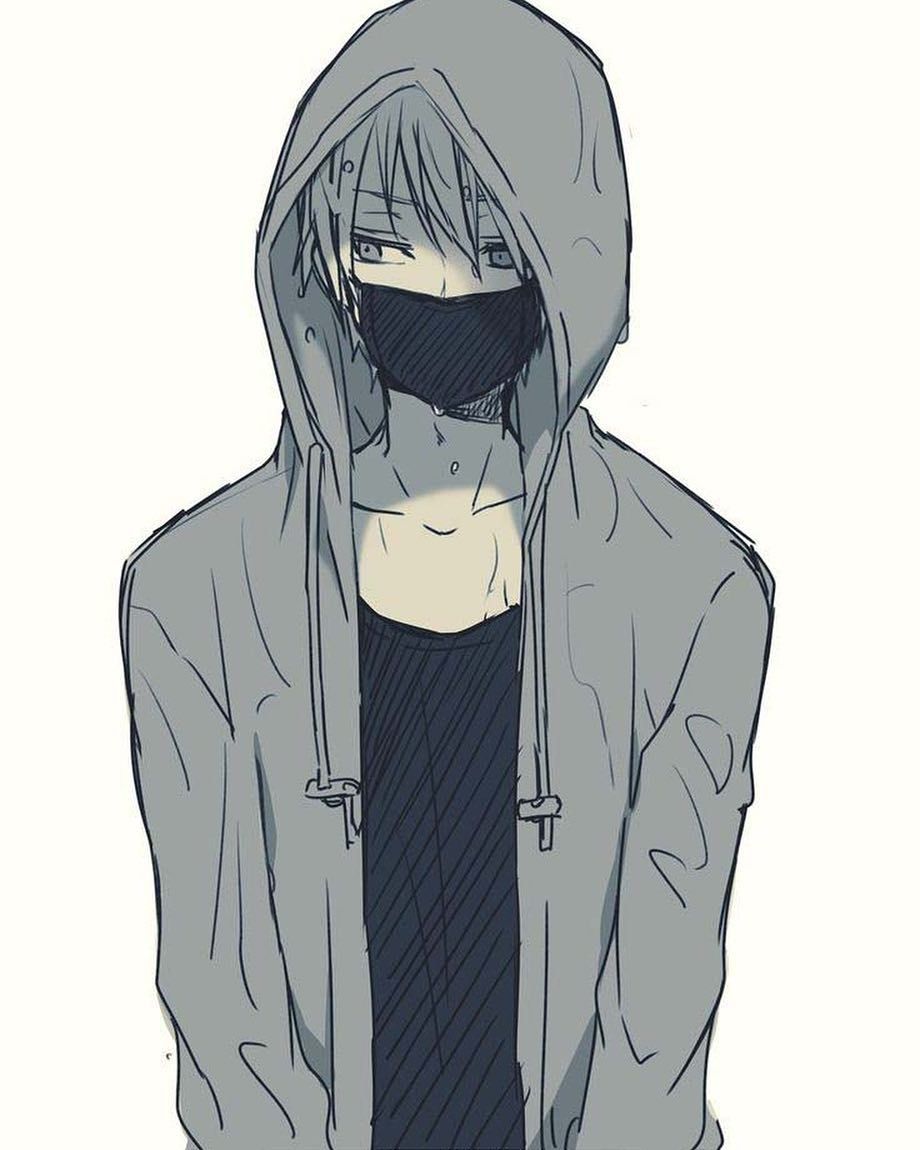 Ragazzo anime con felpa grigia, 920x1150 Full HD Verticale, iPhone