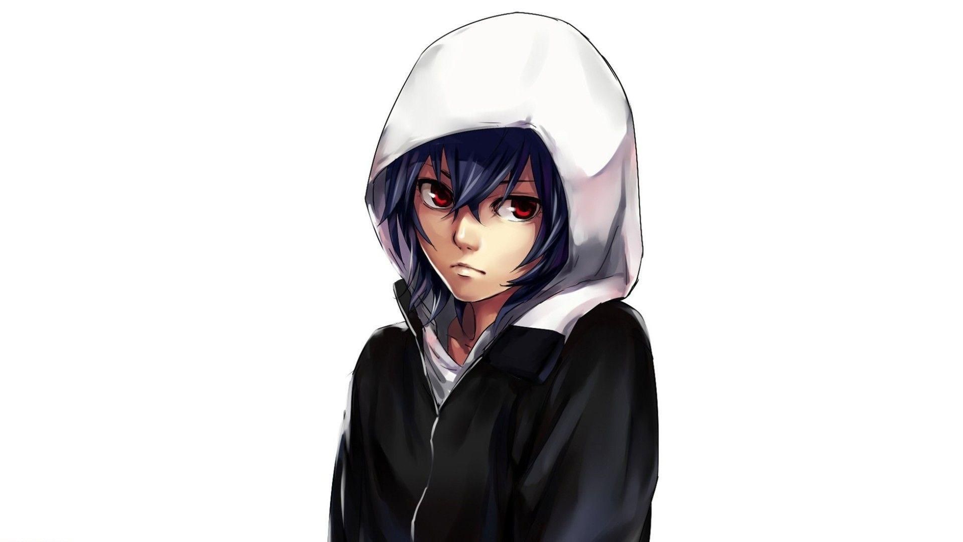 Ragazzo anime con felpa nera, 1920x1080 1080p, Laptop